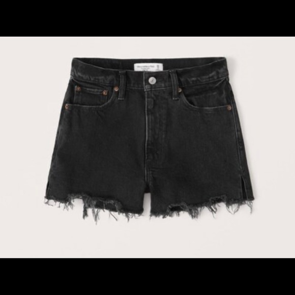 Abercrombie & Fitch - Women’s Black Distressed Hem Jean Shorts - 26 - Picture 1 of 5